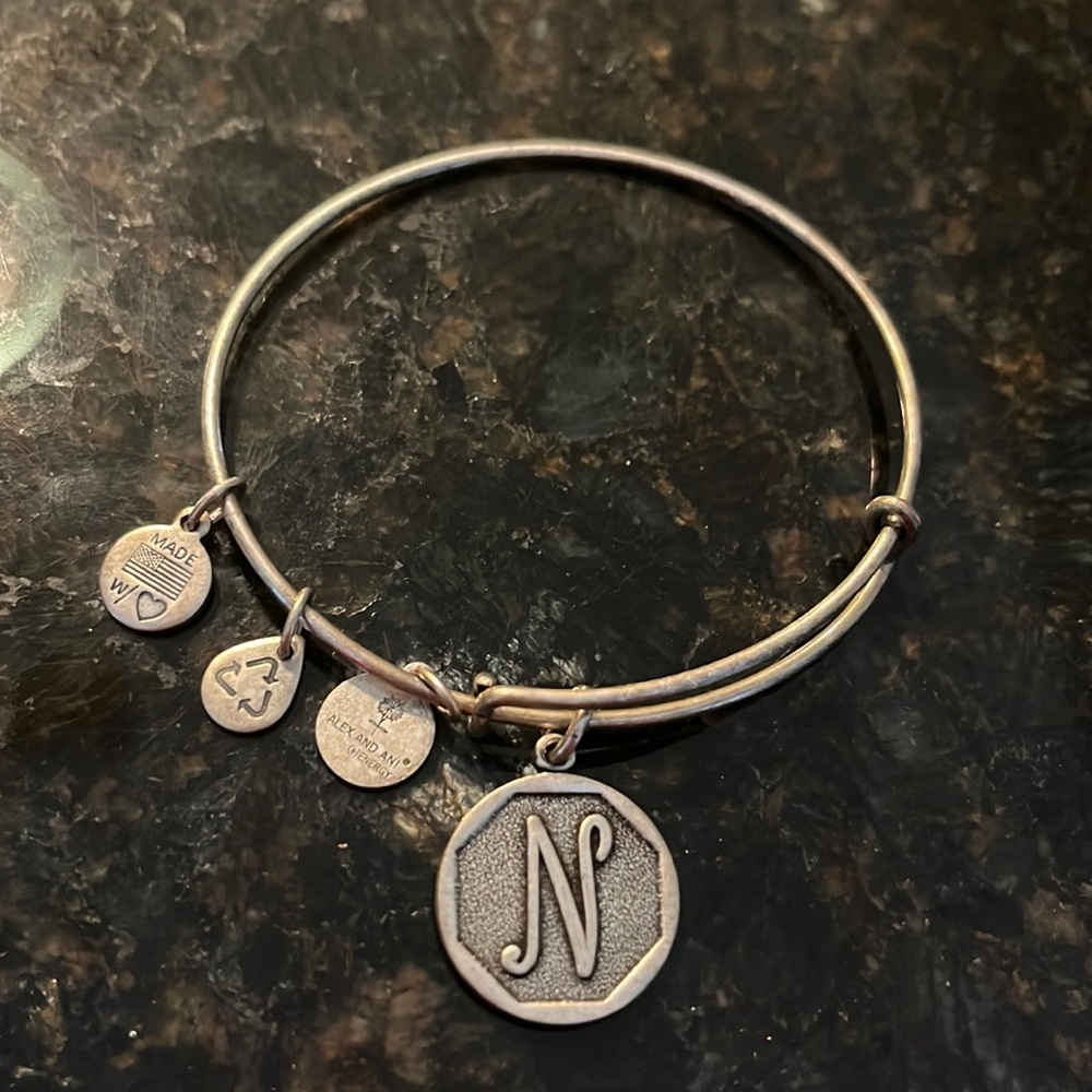 Alex and Ani “N” Silver Bracelet